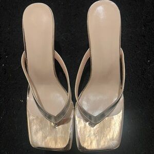 SHEIN Gold Strappy Heels